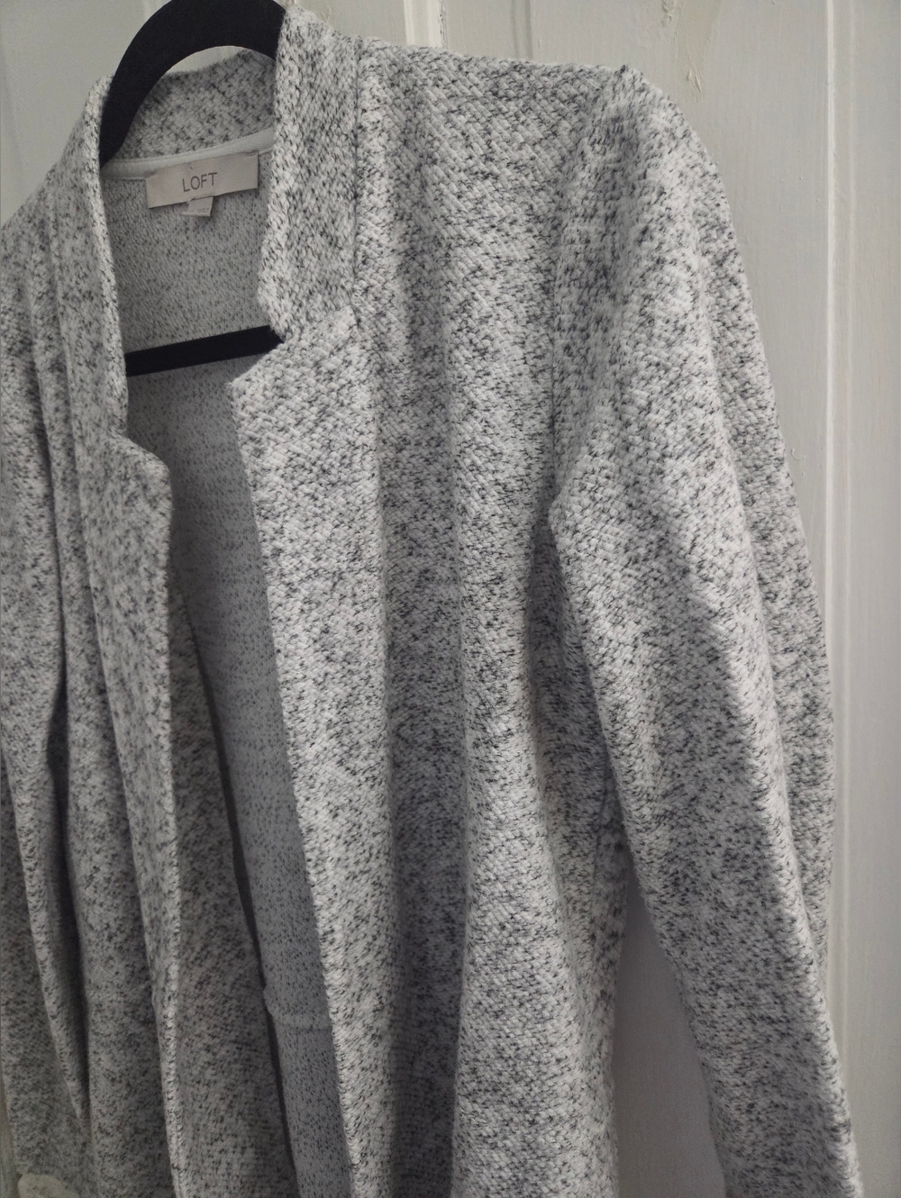 LOFT Women's Gray Open-Front Knit Sweater Cardigan Size XS - Picture 5 of 14